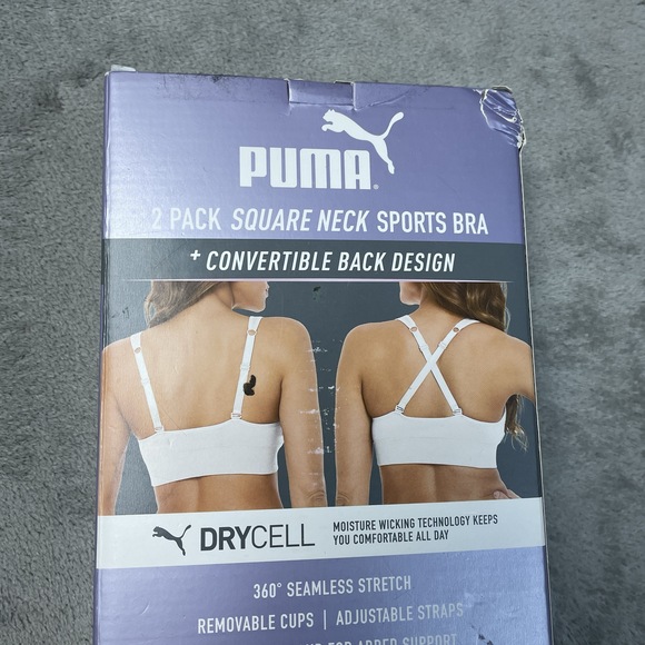 Puma Women's L Seamless Sports Bra Grey/Black H0715 - Picture 2 of 5
